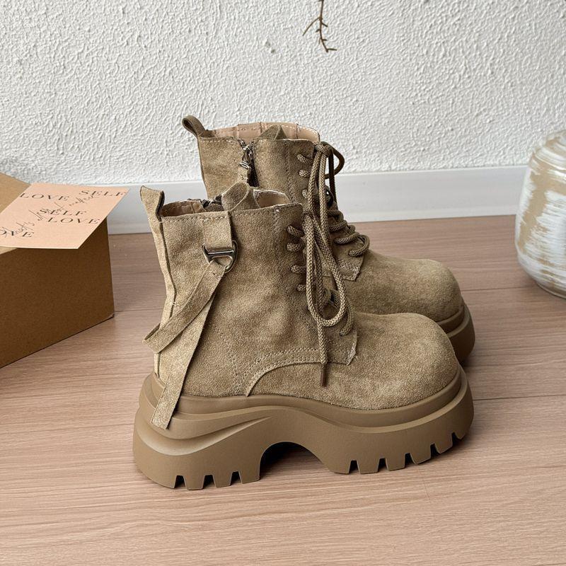 British style platform Martin boots women's autumn 2025 new retro small man height increase big head locomotive short boots