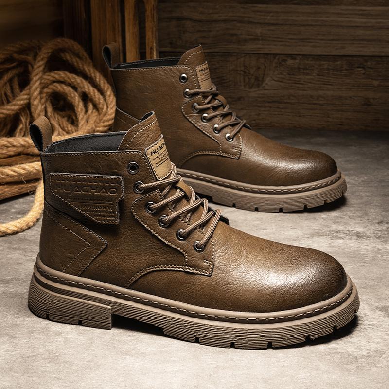 Mode 2025 Herren Casual Stiefel High Top Männlich Luxusmarke Schuhe Hohe Qualität Bequem Angebot Mode Outdoor Leder Wanderschuhe