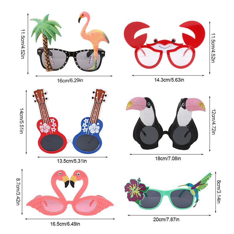 9/6Pcs Hawaiian Glasses Luau Summer Birthday Favors Decoration Tropical Party Fun Dress Prop Sunglasses Beach Wedding Supplies