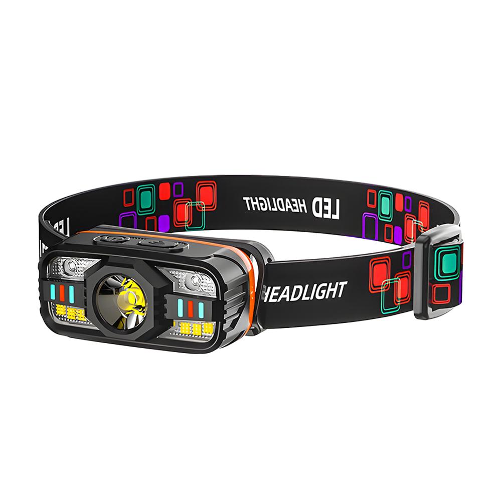 

Умный сенсорный налобный фонарь Перезаряжаемый светодиодный налобный фонарь Аварийный налобный фонарик для рыбалки на открытом воздухе, кемпинга