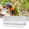 Yousheng Parrot Feeder with Perch Stick 2 Compartments Leak-proof Feeding Dish Bite Resistant Cage Accessories Plastic Bird Trough Pet Water Food