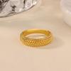 Minimalist Beads Size 7 & 8 Stainless Steel Ring for Women Gold Color Anti Rust Ladies' Ring Wedding Jewelry Anniversary Gift