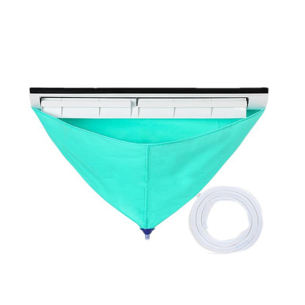 Split Air Conditioning Washing Bag AC Dust Cleaning Protective Service Cover with Drain Port Water Pipe