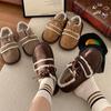 Thick Soled Hairy Shoes for Women's Outdoor Wear New Autumn and Winter with Thick Velvet Warm and Anti Slip Retro Cotton