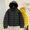 Early spring new cotton-padded clothes, ribs, cotton clothes, short fashion thermal hooded thermal jacket, yellow light and trendy