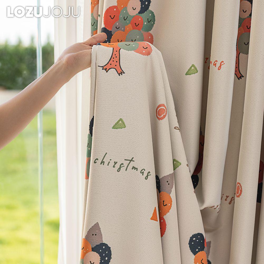 1PC LOZUJOJU Christmas Blackout Curtains Gold Coin Tree Pattern Printed Curtains for Bedroom Living Room Balcony Window for Home Decor