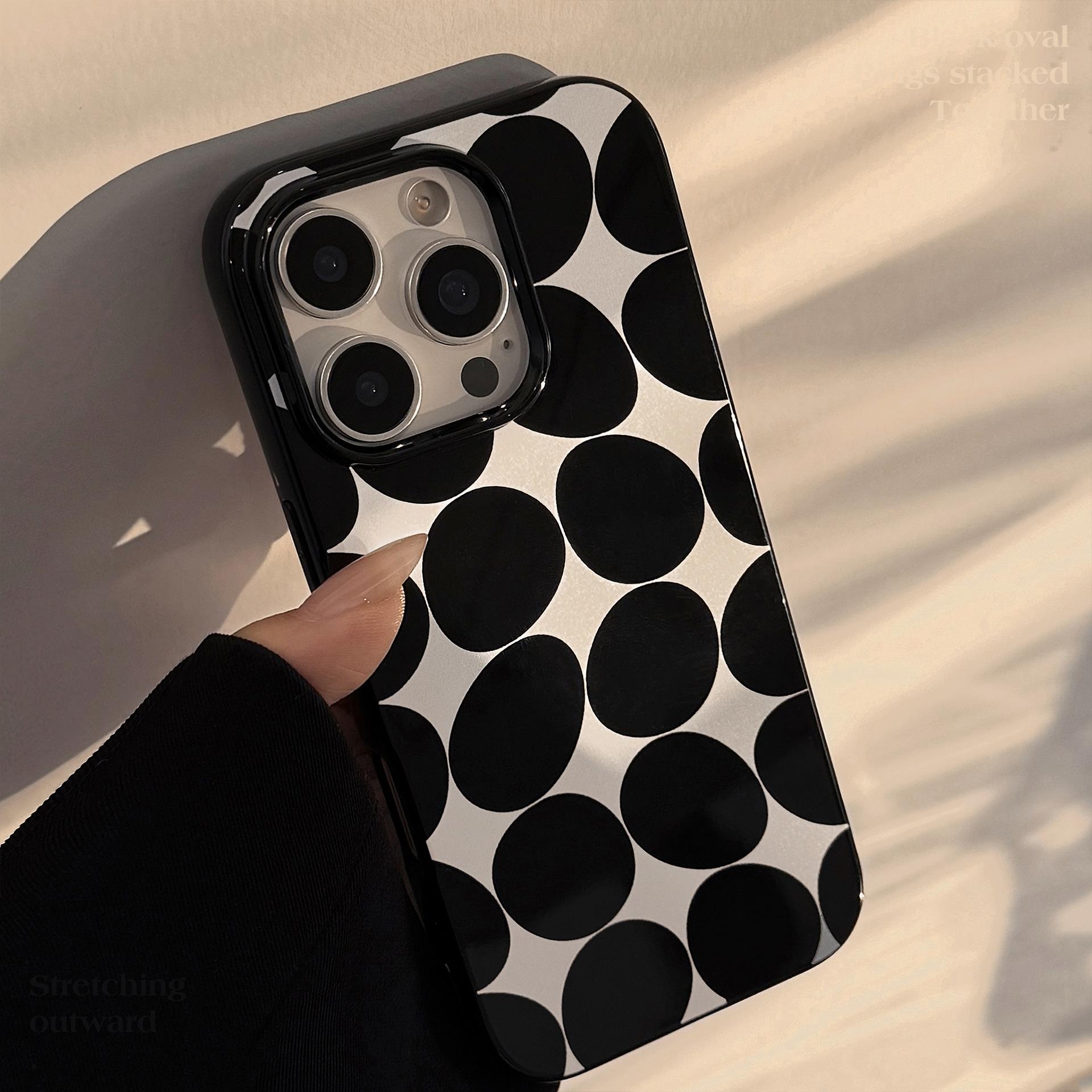 

High-end Design 17promax for IPhone 16 Mobile Phone Case for IPhone 13 Personality Circle 11 Glossy Cover 12 7/8/SE 2020