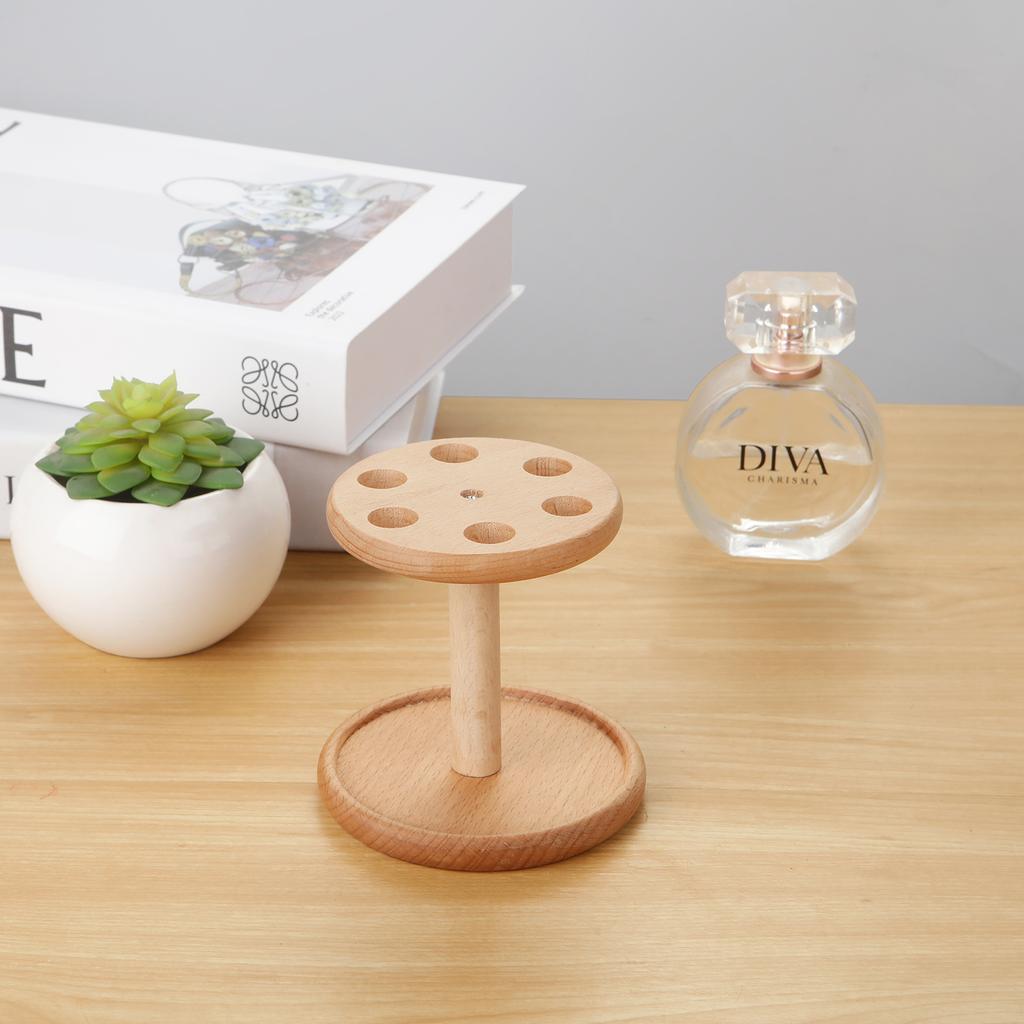 Walnut Toothbrush Holder Beech Makeup Brushes Holder Desktop Makeup Brush Storage Rack Bathroom Supplies