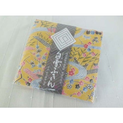 Snow White Yuzen Dishcloth, Ryukyu Bingata, Golden