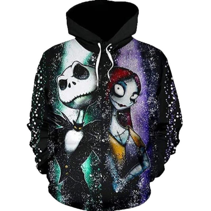 Halloween Jack Sally 3D Print Hoodie Unisex Christmas Casual Sweatshirt