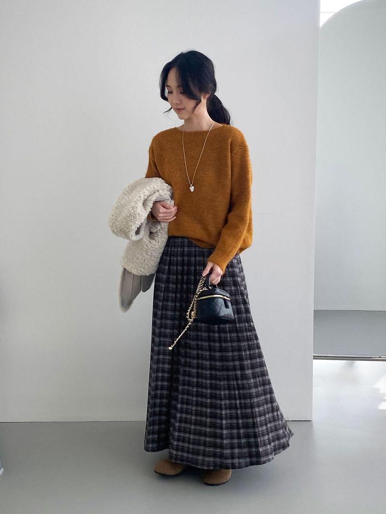Korean Retro Plaid High Waist Midi Skirt - Women's Versatile A-Line 