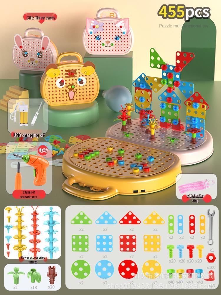 2025 Children's Educational Screw Assembly Toy with Electric Drill: Intelligence Disassembly Toolbox for Boys and Girls