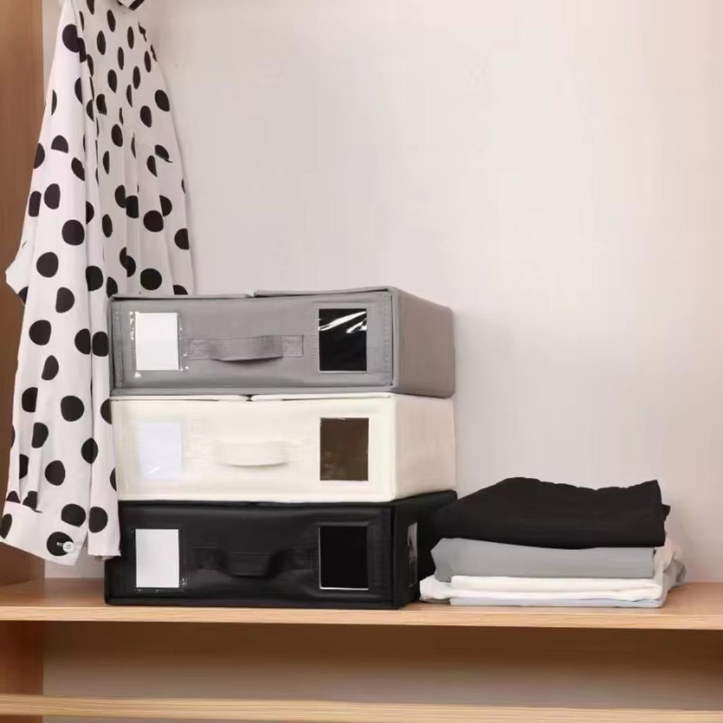 Large Capacity Foldable Non-Woven Fabric Four-Piece Set With Visible Windows for the Bed - Four-Piece Set Storage Containers