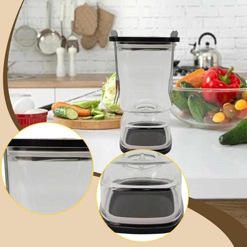 Pickle and Olive Hourglass Jar Storage Container Airtight Juice Separator for Kimchi Kosher