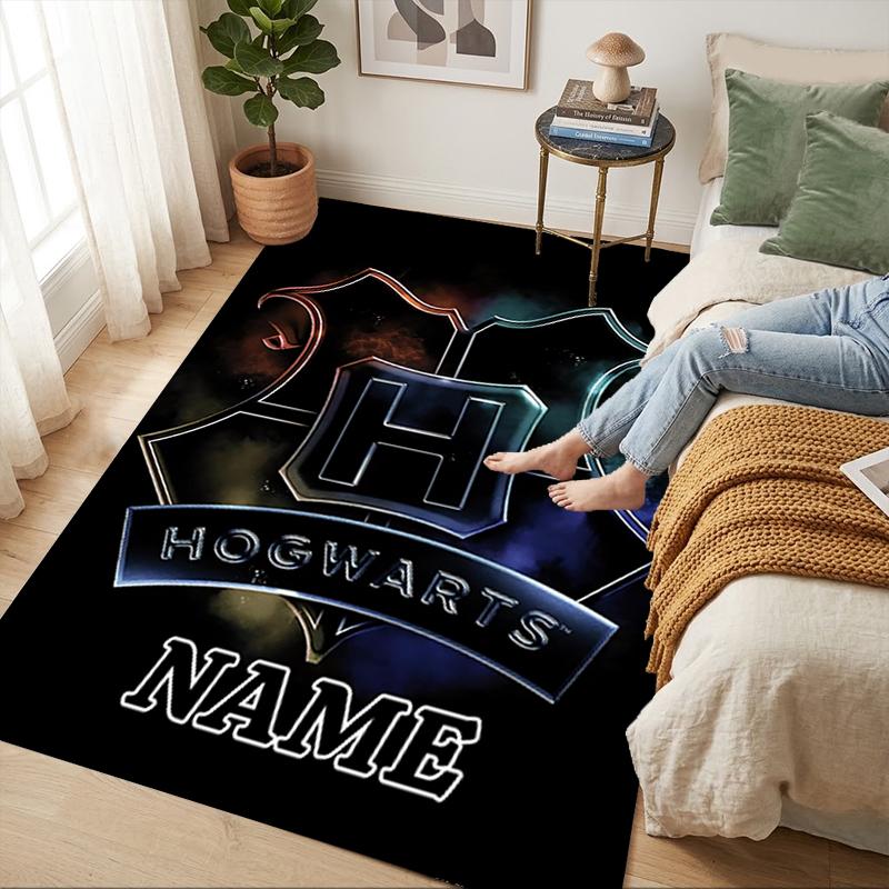 Custom Name Harry Potter Living Room Non-Slip Area Rug Soft Carpet for Bedroom Kids Playroom Sofa Office Home Decor Doormat