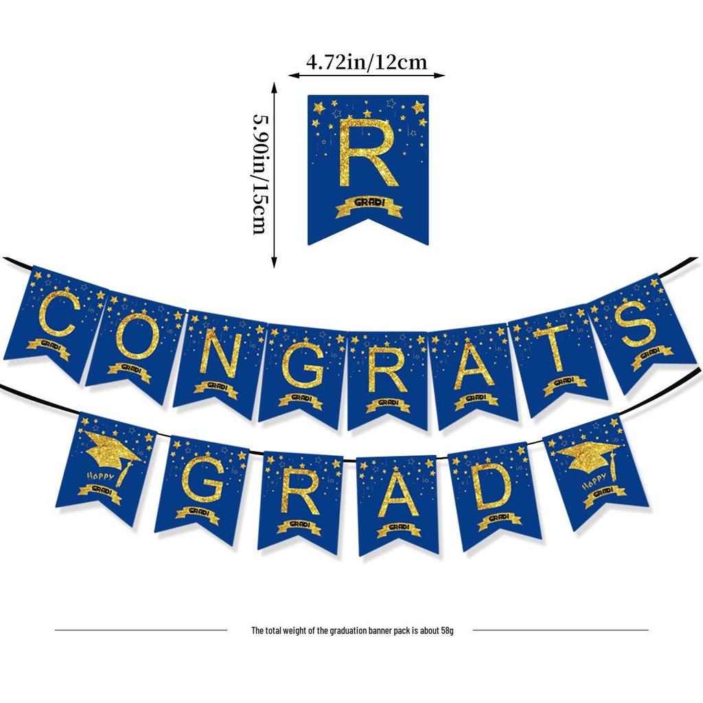 2026 Graduation Party Decoration Set: Banner & Cap Balloon
