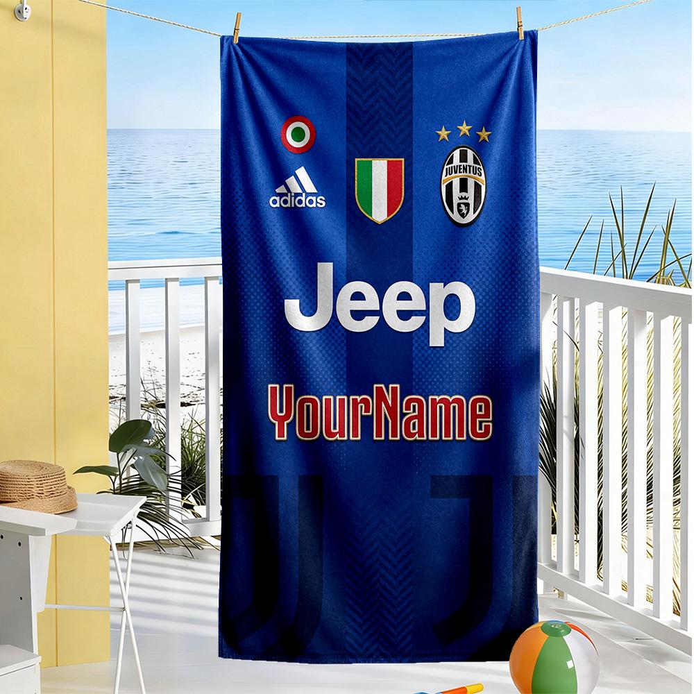 Juventus Personalized Name Beach Towel Super Soft & Absorbent Suitable for Sports Travel Swimming Yoga Bathroom Beach And Pool