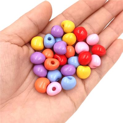 Hanmade 12*10mm for Bracelet Necklace Making Solid Color Materials Pendant Acrylic Candy Color Fashion Apple Beads DIY Jewelry Accessories 20Pcs