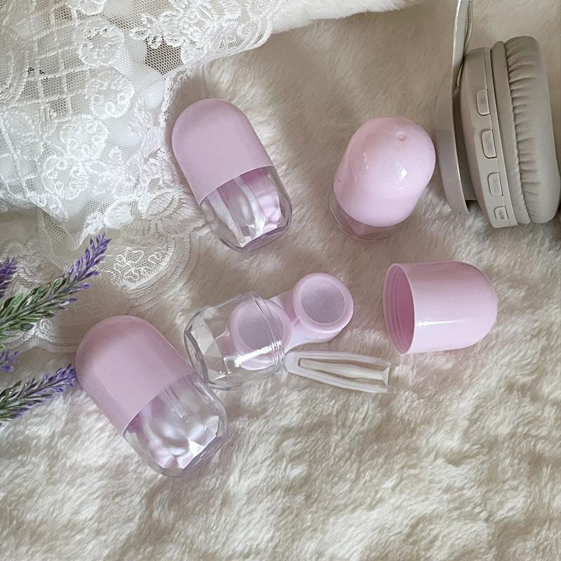 1PC Candy Color Contact Lenses Box Solid Color Portable Contact Lens Case with Tweezer Suction Stick Set for Travel Kit Holder