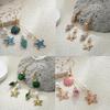 14K Gold Pearl Colored Shell Earrings Starfish Ear Hook Tassel Conch Bohemian Ear Hanging