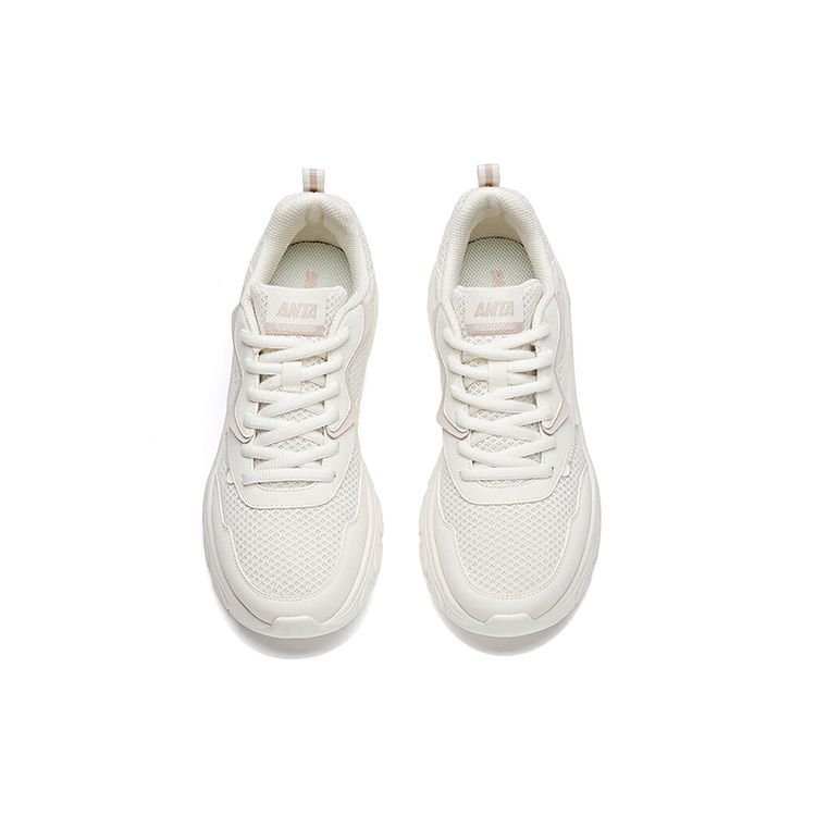 Anta Running Series Non-Slip Breathable Low-Top Running Shoes Women sneakers White Gray 922125527-1