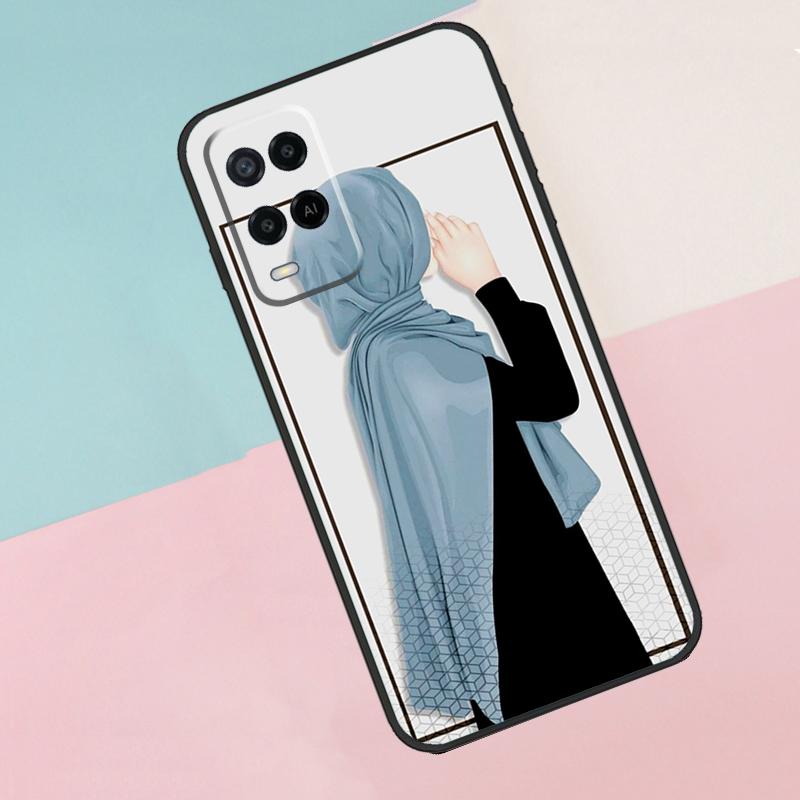 

Muslim Islamic Arabic Hijab Gril For Oppo A16 A76 A96 A15 A80 A60 A40 A94 A54 A98 A78 A18 A38 A58 A17 A77 A74 A57S Phone Case OPPO A57 5G