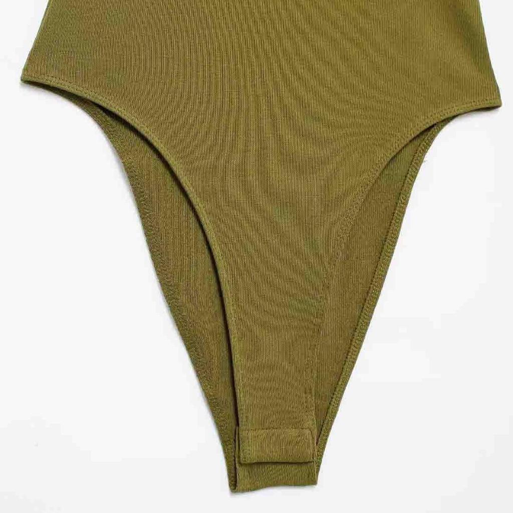 Figurbetonte gerippte Bodys für Damen, O-Ausschnitt, Träger, Druckknopfverschluss, Damen-Playsuits, Sexy Mode