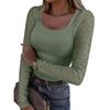 Women's Fashion Solid-Colour Casual Loose-Fit Lace Top: Flattering, Slimming And Figure-Hugging
