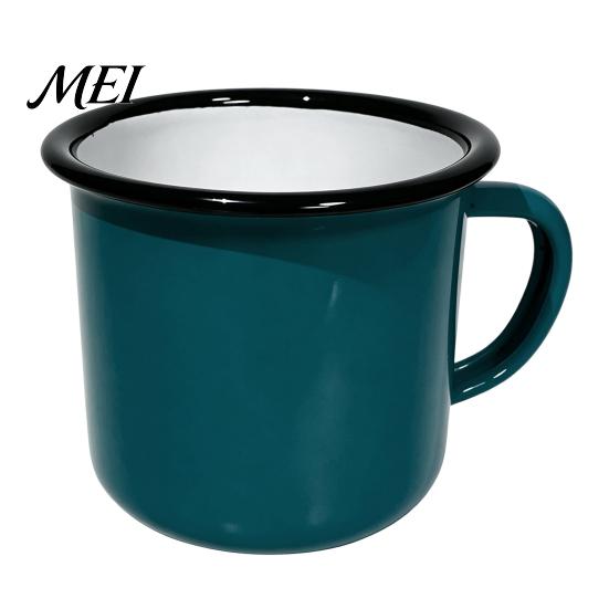 Easy To Clean Mug Retro Enamel Coffee Mug, 360ml Vintage Colorful Tea Cup, Camping Enamelware Nostalgic Style Drinkware for Office And Home