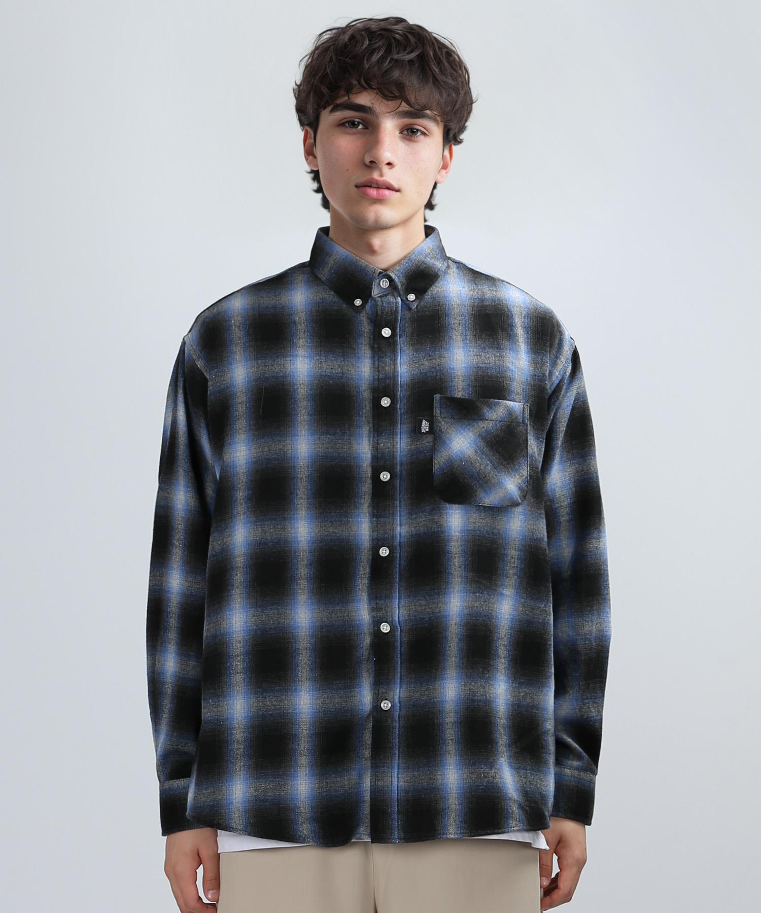 Johnny West Fiber Check Shirt (Blue-Black) 48