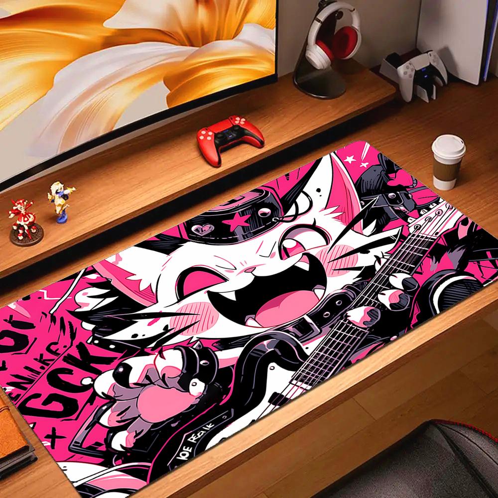 Gaming Mouse Pad Kawaii Punk Cat Large Gamer Mousepad Computer Desk Mat Mouse Mat Big Rubber Keyboard Pads Gaming Mats xcm