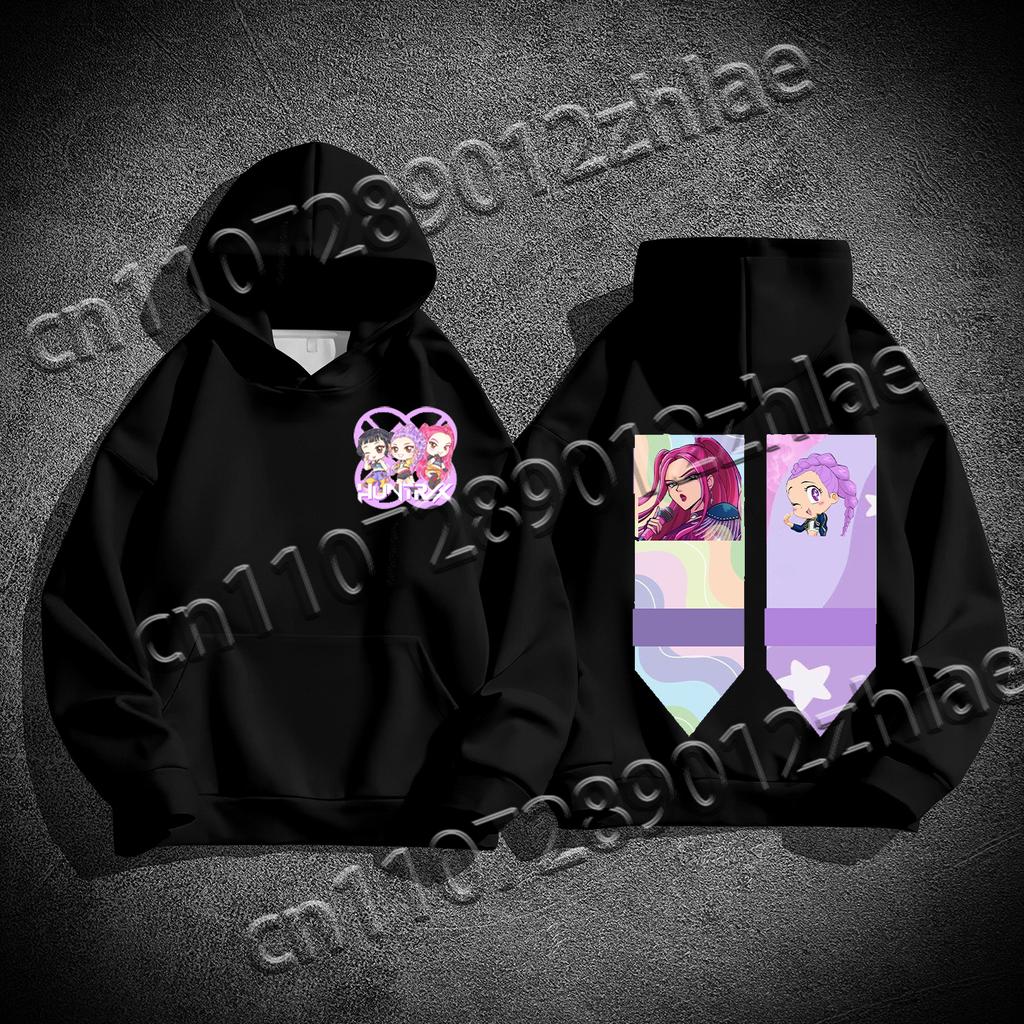 2025 Best Selling Kpop Demon Hunter High Quality Flannelette Adult Sweater Loose Comfortable Quick Drying Adult Hooded Sweater