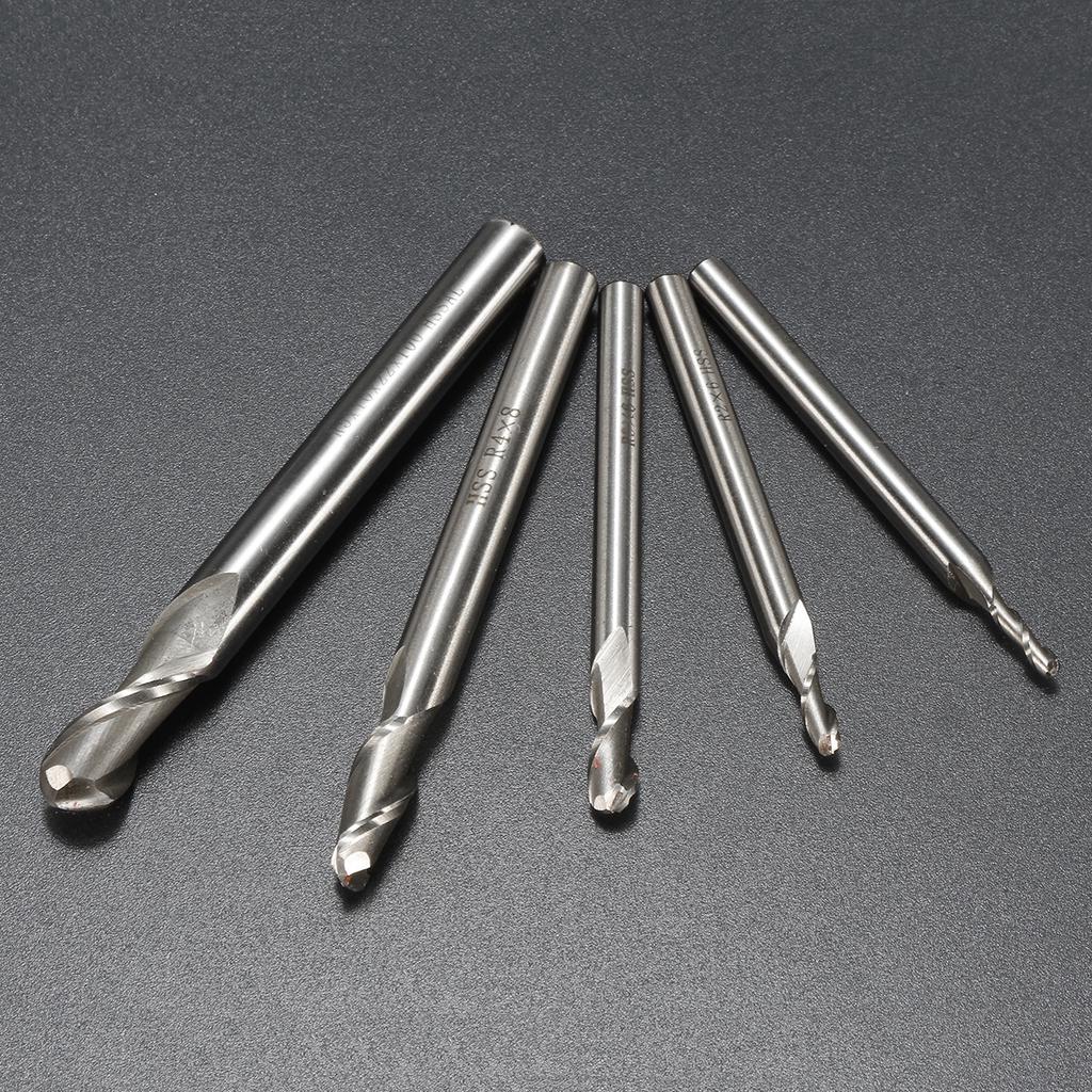 5x 1//4/" 20mm Spiral Bit End Mill Cutter Set CNC Four Flute Router Set