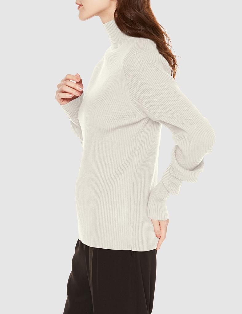 Mila Owen Sleeve Design High Neck Knit Pullover 09WNT225075 IVR 1 Women's
