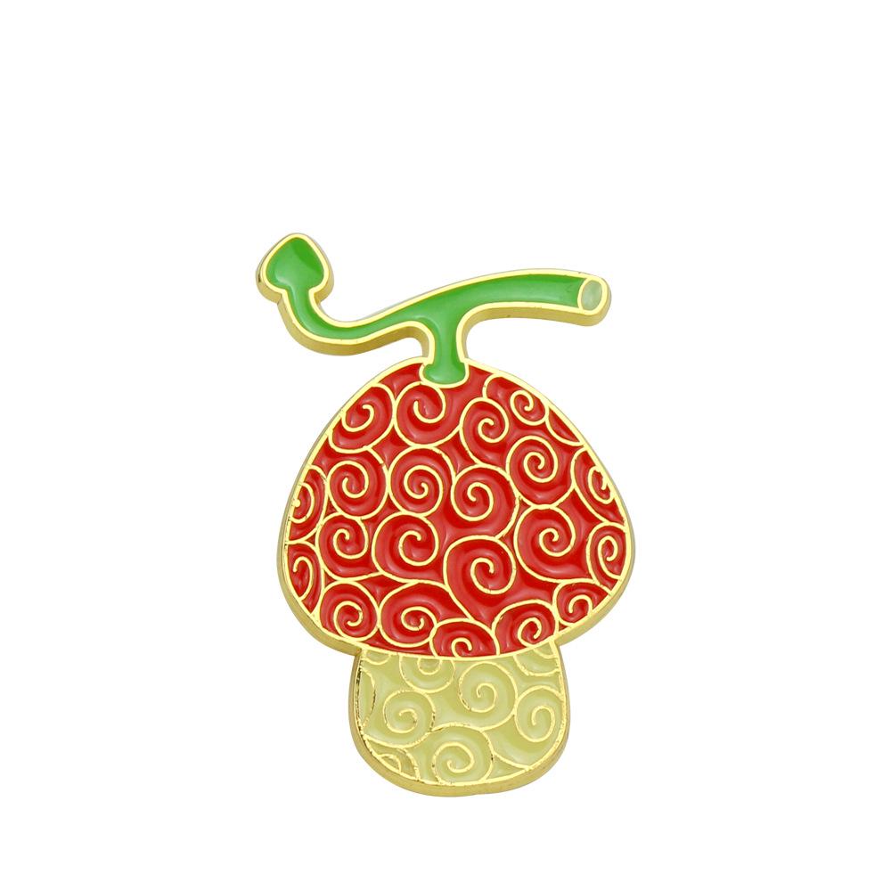 One Piece Devil Fruit Brooch - Ace Flame & Rubber Fruit Badge Jewelry