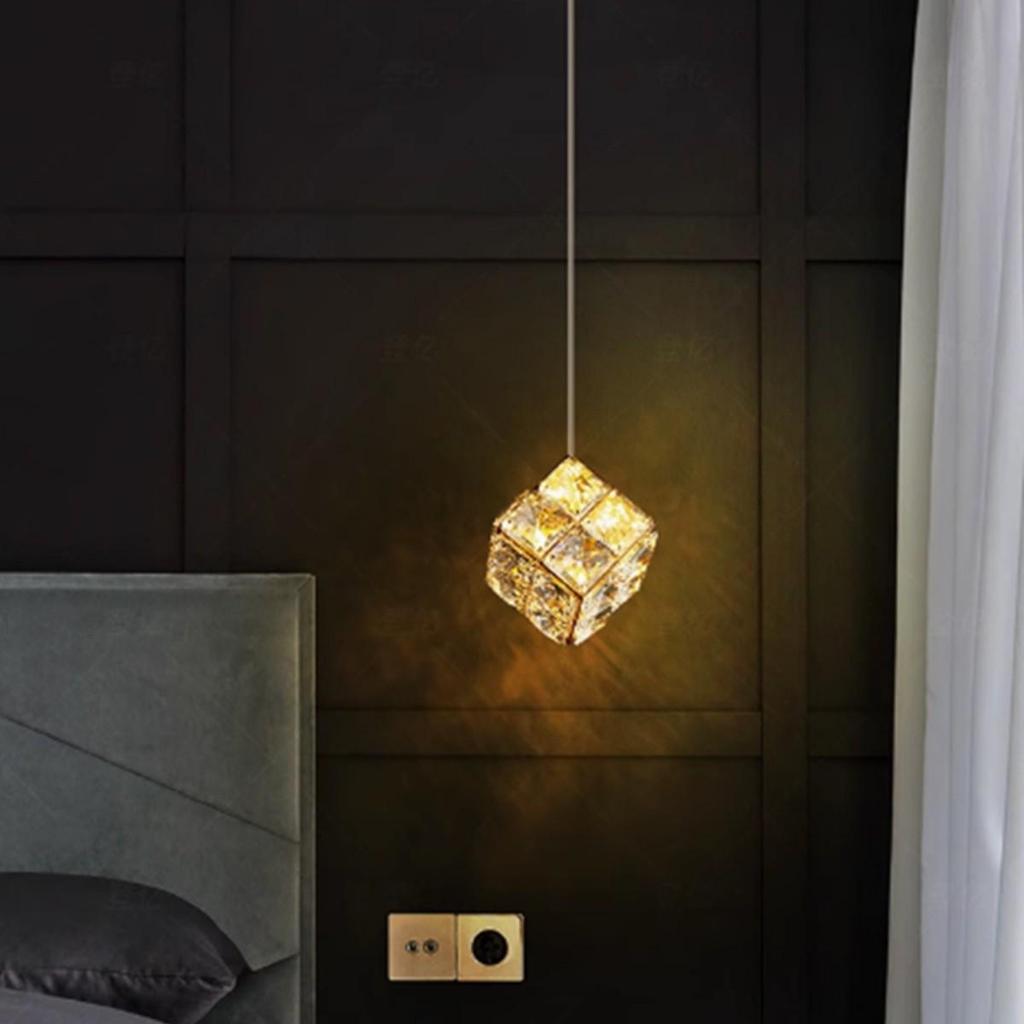 Modern Minimalist Crystal Pendant Light for Bedroom, Study, Bar, or Staircase