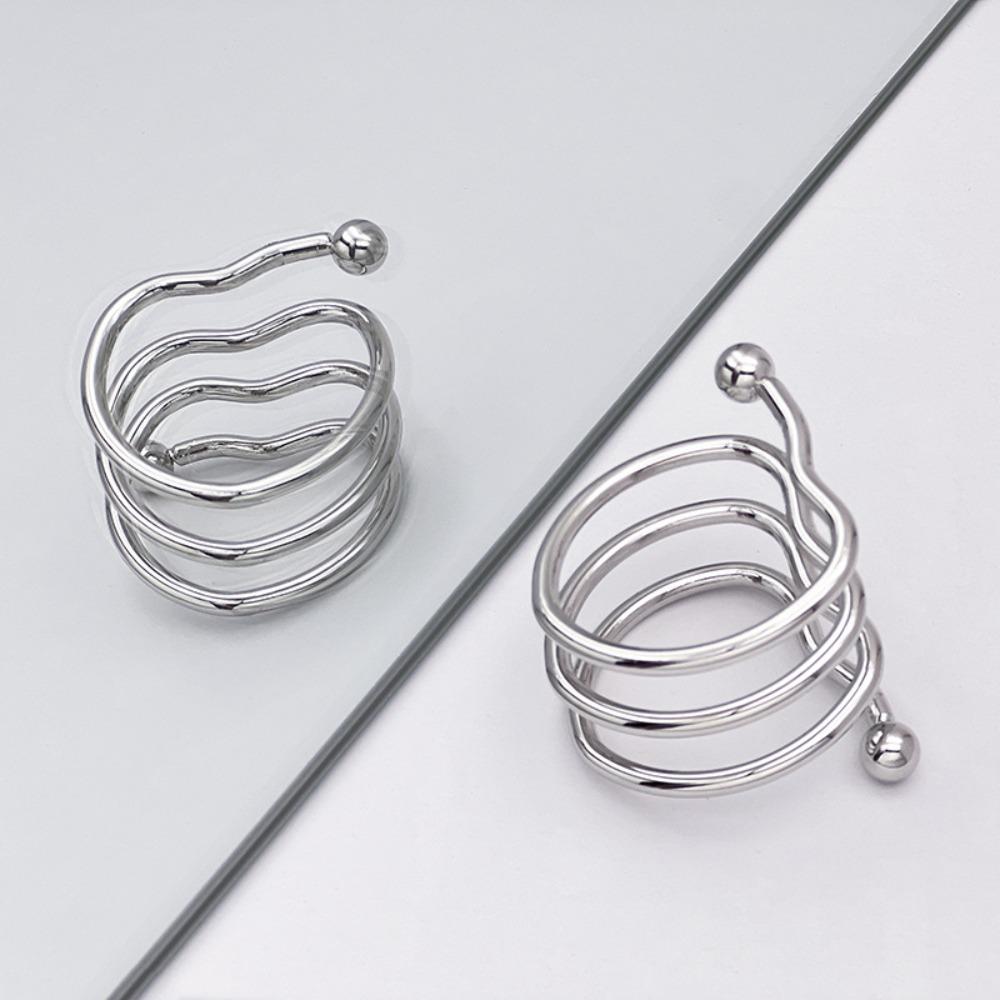 6 Stück Doppelperlen-Design Hotel-Serviettenhalter Gold/Silber Tischhandtuchhalter Partyzubehör