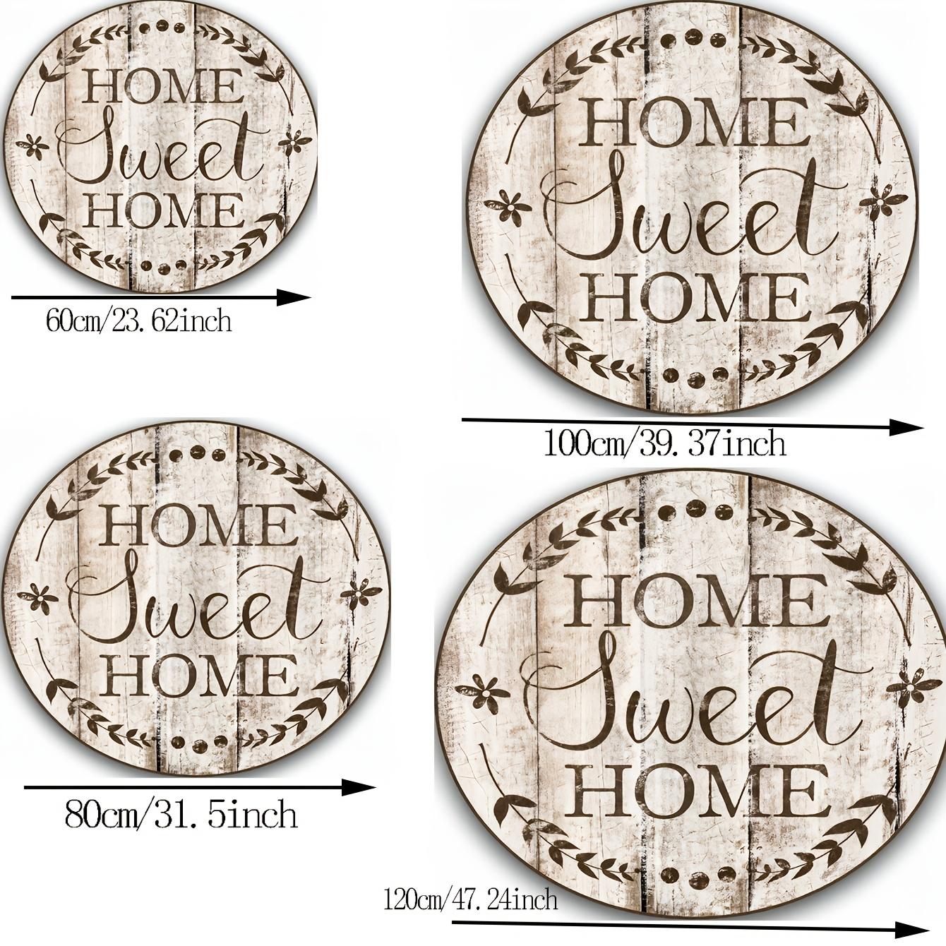 Home Sweet Home Tekst Rond Tapijt Flanel Warm Welkom Vloermat Woonkamer Decoratie 40cm-dia.