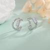 Rhinestone Double Layer No-Pierce C-Shaped Ear Clip - Trendy Hip-Hop Style Geometric Ear Cuff