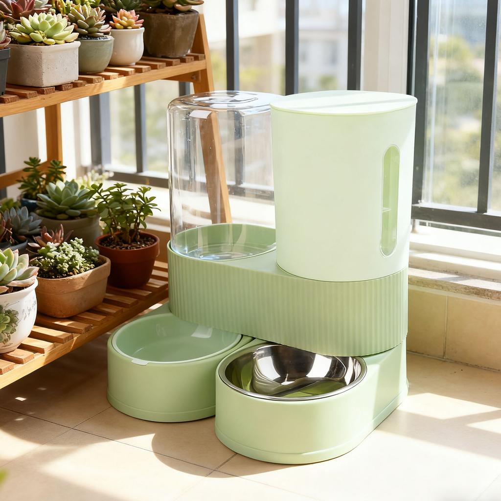 2 In 1 Cat Feed and Wat Dispens Lasting Freshness Large Capacity Automatic Pet Feed for Cats Dogs