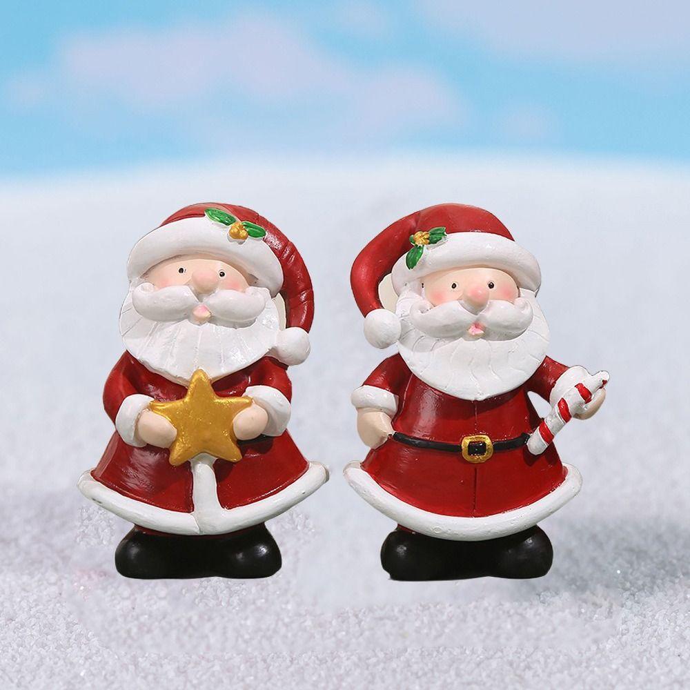 Funny Santa Claus Figurine Creative Miniature Sculpture Santa Claus Statue  Background Layout