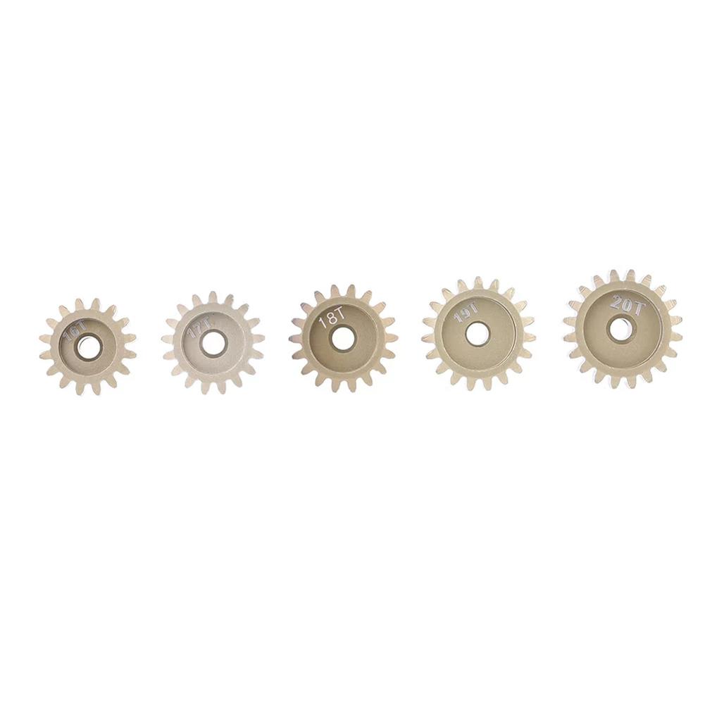 5pcs 3.175mm 32DP 16/17/18/19/20T Metal Pinion Motor Gear Aluminum Pinion Motor Gear for 1/10 RC Model Car