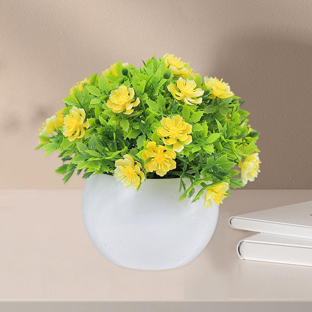 14 x 13 cm große künstliche Topfpflanze, realistische Bonsai-Figur, grüner Eukalyptus, für Zuhause, Büro, Terrasse, Schreibtisch, Garten.