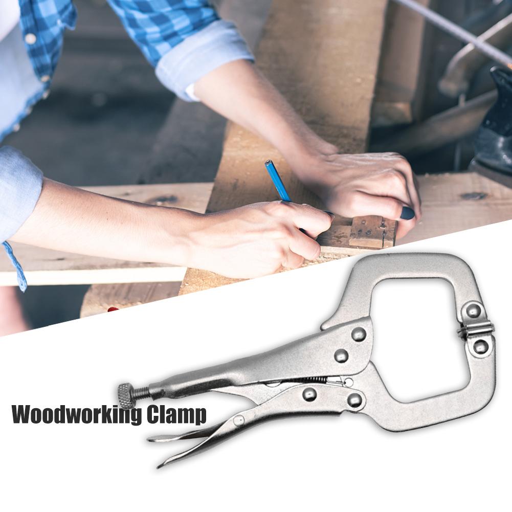 6.5 Inch Locking C Clamps with Swivel Pads Locking Clamp Pliers Table and Tool Vise Grip DIY Woodworking Welding Cabinetry