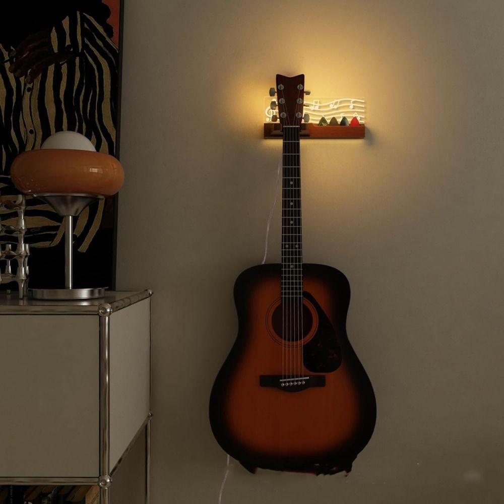 Gitaroppbevaringsstativ Gitarstativ med Plekter Utøvergave Veggitarstativ Gitarveggfeste