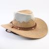 Western Cowboy Hat Men and Women Summer Breathable Sunscreen Visor Hat Big Brim Outdoor Travel Straw Top Hat