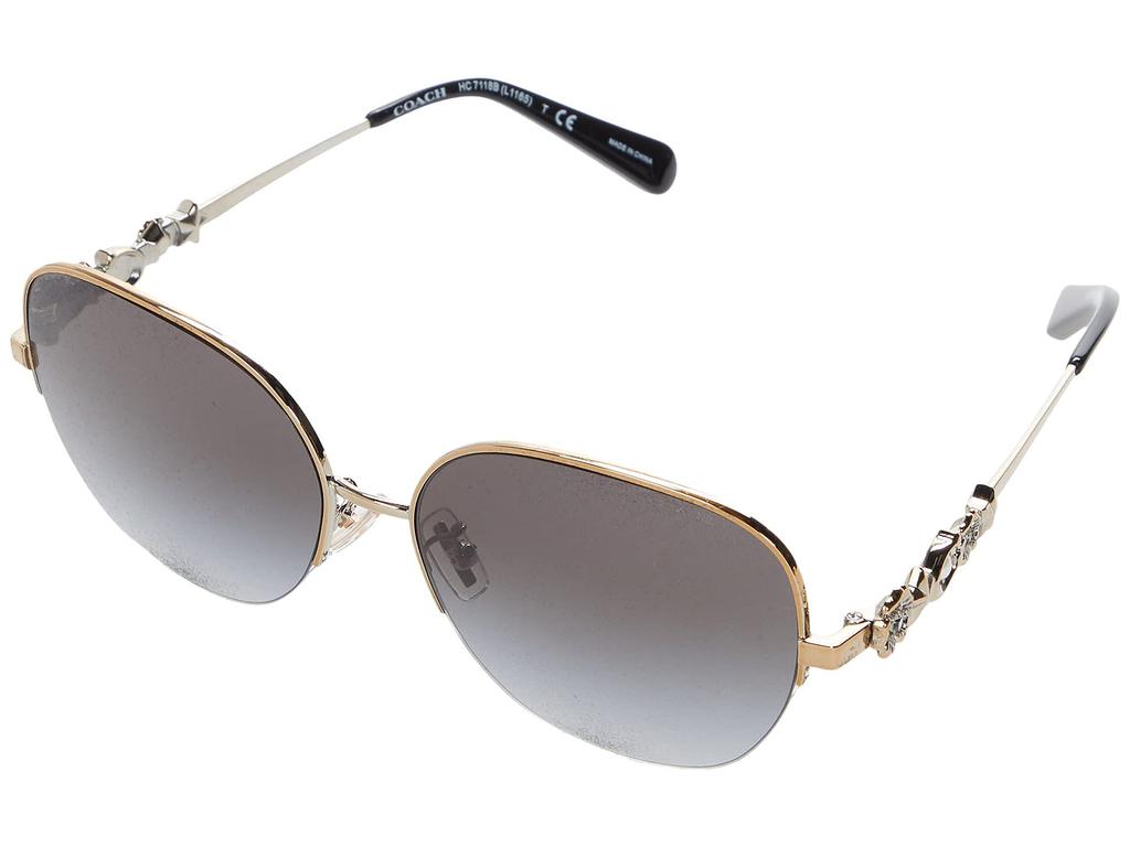 Coach Sunglasses 93468G Light Gray Gradient 57 Women's HC7118B, Gold/Dark Lens,