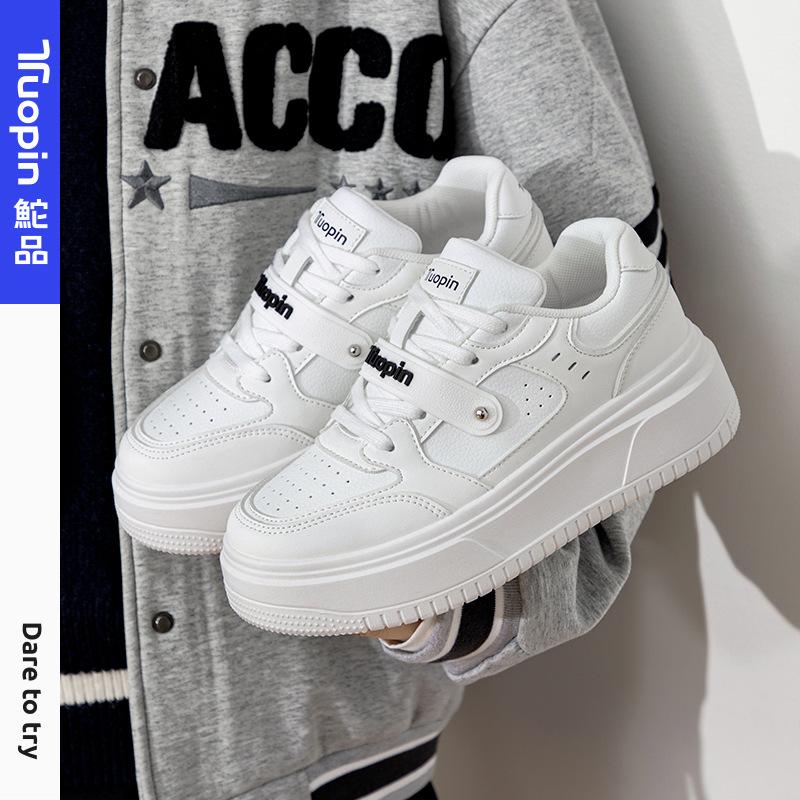 

Женские летние повседневные туфли на толстой подошве, увеличивающие рост, туфли-хлебцы, универсальные маленькие белые туфли с высокой ценностью 40