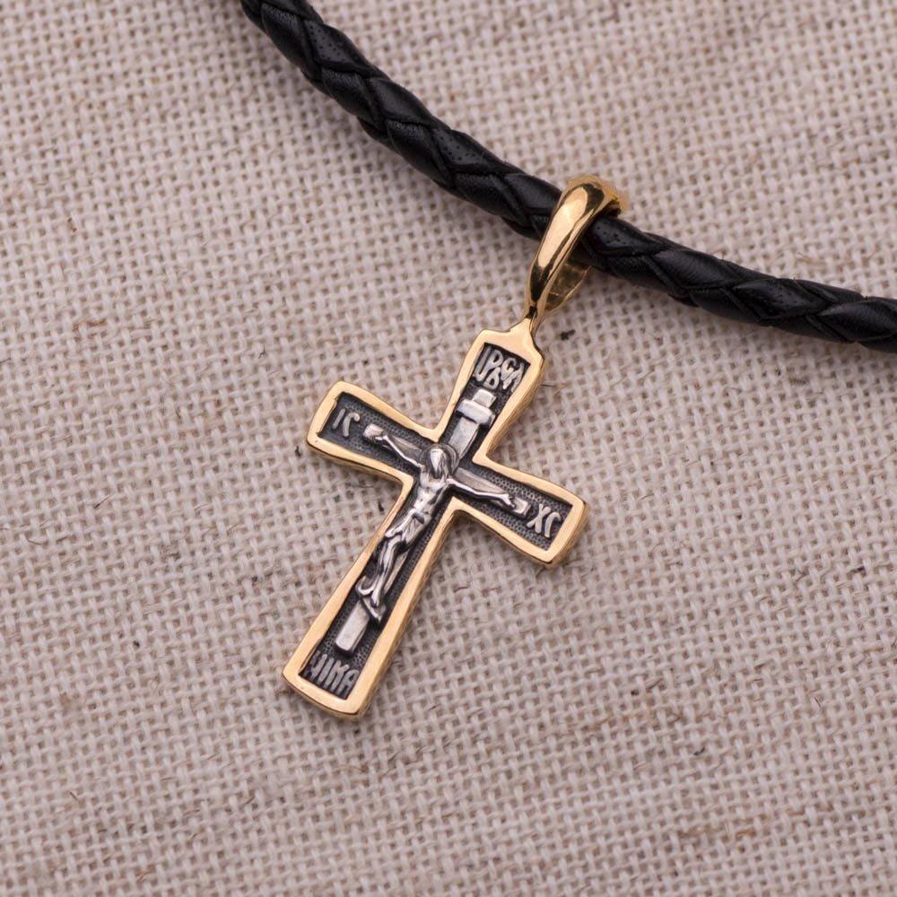 Silver Cross with Gilding Oniks