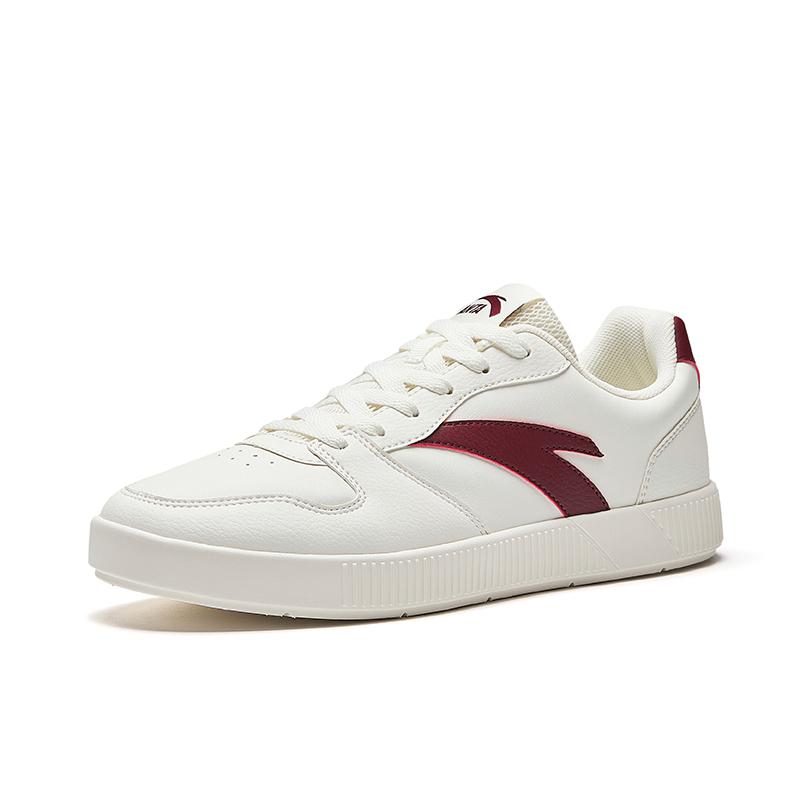 Anta Casual Sports Urban Commuting Trendy Versatile Training Non-Slip Durable Skate Shoes Men Sneakers Ivory-White Crimson-Red 912538042-3